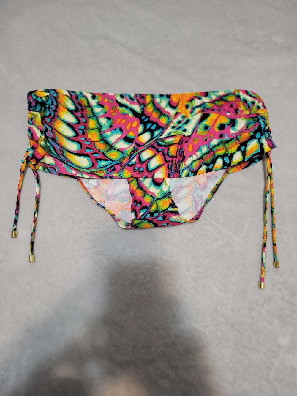 NWOT Bikini Bay Butterfly Wing Foldover Side-Tie Bikini Bottom - Size 14